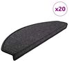 vidaXL Felpudos para escaleras 20 unidades 65x24x4 cm antracita semicirculares grandes