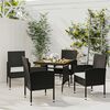 vidaXL Juego de comedor de jardín 5 piezas ratán sintético negro