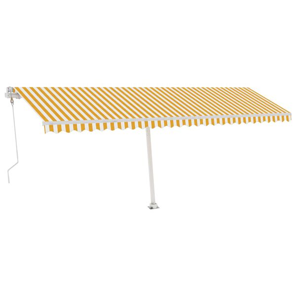 vidaXL Toldo de pie autom&aacute;tico amarillo y blanco 600x300 cm