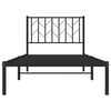 vidaXL Estructura cama sin colch&oacute;n con cabecero metal negro 90x200 cm