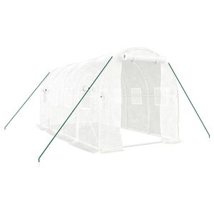 vidaXL Invernadero con estructura de acero blanco 8 m&sup2; 4x2x2 m