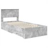 vidaXL Estructura de cama con cabecera Gris Concreto 90 x 190 cm