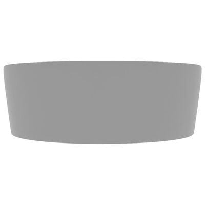 vidaXL Lavabo lujoso con rebosadero cerámica gris claro mate 36x13 cm
