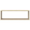 vidaXL Estante cubo pared 6uds contrachapado blanco roble 80x15x26,5cm