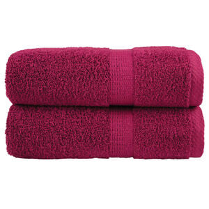 vidaXL Toallas de ba&ntilde;o premium SOLUND, 2 uds, burdeos, 30 x 30 cm, 600 g/m&sup2;