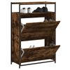 vidaXL Zapatero de madera contrachapada roble ahumado 75x34x112 cm