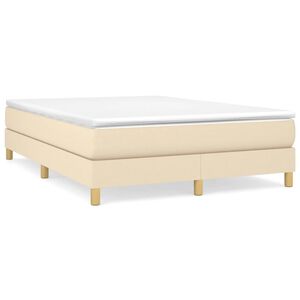 vidaXL Estructura de cama con somier tela color crema 140x190 cm
