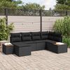 vidaXL Conjunto de sof&aacute; de jard&iacute;n 6 pcs Negro rat&aacute;n sint&eacute;tico