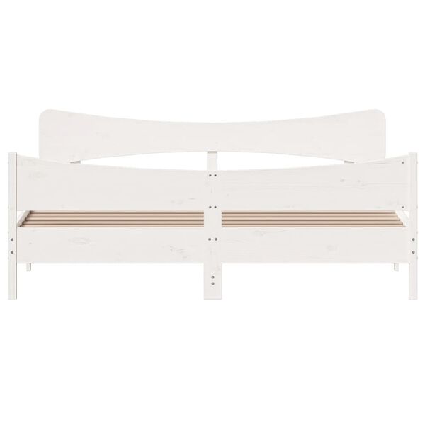 vidaXL Estructura de cama sin colch&oacute;n madera maciza blanca 200x200 cm