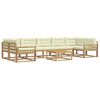 vidaXL Conjunto de sof&aacute;s de exterior 6 uds. Blanco y Crema
