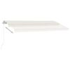 vidaXL Toldo manual retr&aacute;ctil con luz LED crema 450x350 cm