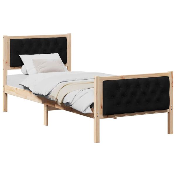 vidaXL Estructura de cama Negro 80 x 200 cm Madera de pino macizo