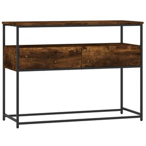 vidaXL Mesa consola madera de ingenier&iacute;a roble ahumado 100x40x75 cm