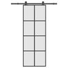 vidaXL Puerta corredera con set herrajes vidrio ESG aluminio 76x205 cm