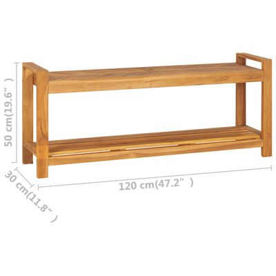 vidaXL Banco de madera maciza de teca 120 cm