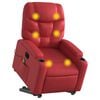 vidaXL Sillón de majaje elevable eléctrico cuero artificial rojo