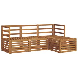 vidaXL Conjunto de sof&aacute;s de exterior 4 pcs Natural