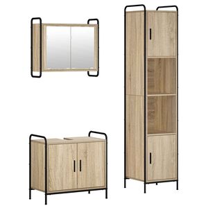 vidaXL Juego de Muebles de Ba&ntilde;o 3 uds. Roble Sonoma 40 x 36 x 181 cm