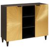 vidaXL Armario auxiliar con estante Negro y dorado 90 x 33,5 x 75 cm