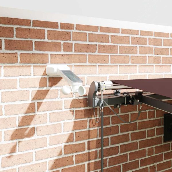 vidaXL Toldo retr&aacute;ctil autom&aacute;tico con luces LED burdeos 450x300 cm