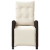 vidaXL Sillones reclinables jard&iacute;n y reposapi&eacute;s 2 uds rat&aacute;n PE marr&oacute;n