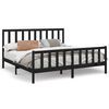 vidaXL Estructura de cama madera maciza Super King negra 180x200 cm