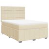 vidaXL Cama box spring con colch&oacute;n tela color crema 140x190 cm