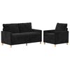 vidaXL Juego de Sof&aacute; 2 pcs Negro Poli&eacute;ster