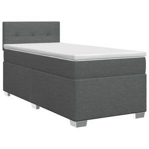 vidaXL Cama box spring con colch&oacute;n Gris oscuro 90 x 190cm Tela