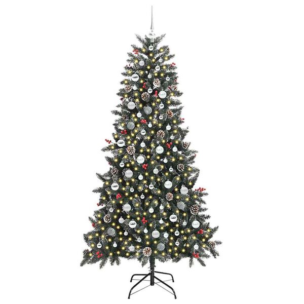 vidaXL &Aacute;rbol de Navidad artificial Verde 210 cm PVC, Pl&aacute;stico y Acero