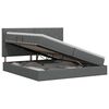 vidaXL Cama con almacenamiento y colch&oacute;n Gris oscuro 200 x 200 cm tela