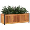 vidaXL Jardinera de madera maciza de acacia y acero 80x30x27,5 cm