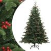 vidaXL &Aacute;rbol de Navidad artificial con pi&ntilde;as y bayas 180 cm