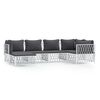 vidaXL Juego de muebles de jard&iacute;n 6 piezas con cojines acero blanco