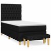 vidaXL Cama box spring con colch&oacute;n tela negro 90x200 cm