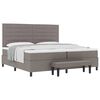 vidaXL Cama tipo Box Spring con cabecera Taup&eacute; 200 x 200 cm tela