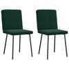 vidaXL Sillas de comedor 2 unidades terciopelo verde oscuro