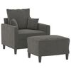 vidaXL Sill&oacute;n con taburete terciopelo gris oscuro 60 cm