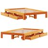 vidaXL Estructura de cama sin colch&oacute;n madera maciza marr&oacute;n 120x190 cm