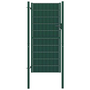 vidaXL Puerta de valla de PVC y acero 100 x 124 cm verde
