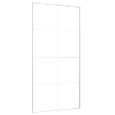vidaXL Puerta corredera ESG vidrio y aluminio blanca 102,5x205 cm