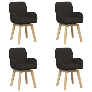 vidaXL Sillas de comedor giratorias 4 uds. Boucl&eacute; Negro