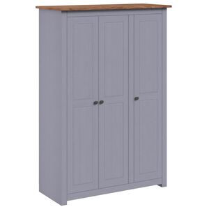 vidaXL Armario 3 puertas madera pino Panam&aacute; Range gris 118x50x171,5cm