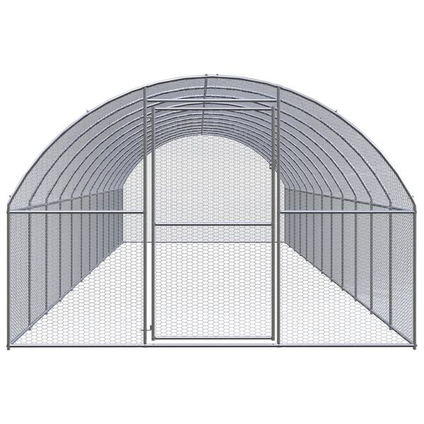 vidaXL Gallinero de exterior de acero galvanizado 3x12x2 m