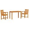 vidaXL Conjunto de Comedor de Jard&iacute;n 3 uds. Marr&oacute;n