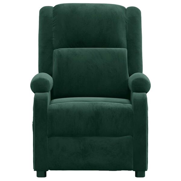 vidaXL Sill&oacute;n de masaje de terciopelo verde oscuro