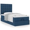 vidaXL Cama otomana con colch&oacute;n tela azul 100x200 cm
