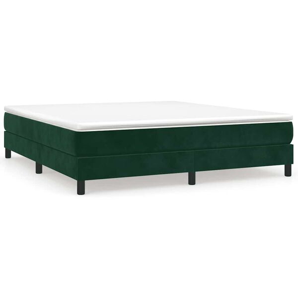 vidaXL Estructura Estructura de cama con somier terciopelo verde oscuro 160x200 cm
