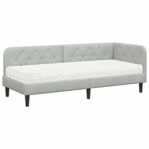 vidaXL Estructura de cama en esquina Gris Claro 80 x 200 cm Terciopelo