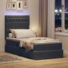 vidaXL Cama con almacenamiento y LED con LED Gris oscuro 90 x 190 cm